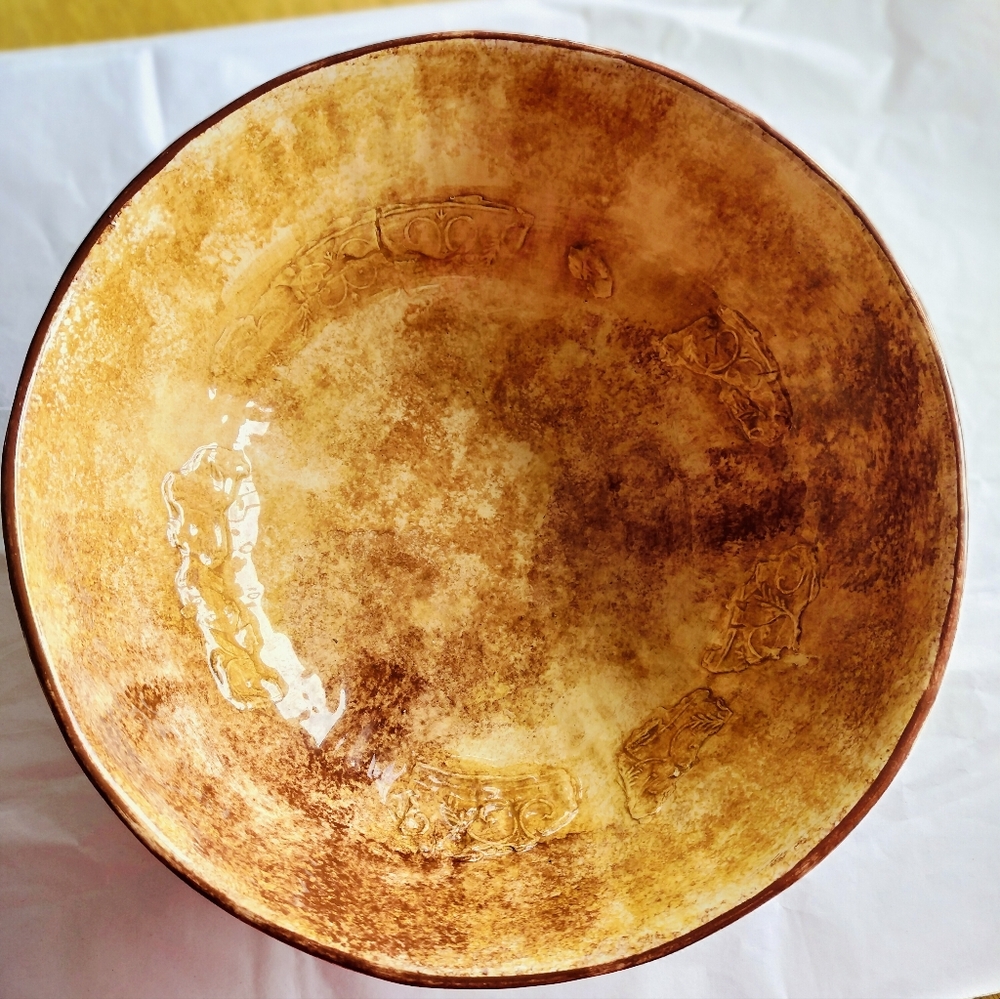 Vintage Rare Rale Italian Pottery Large 13x6 Serving Bowl